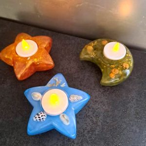 porte bougies en résine époxy