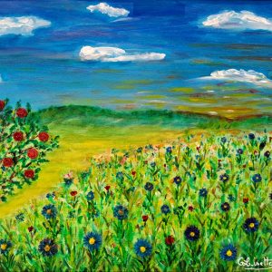 Toile en acrylique sur un thème floral
