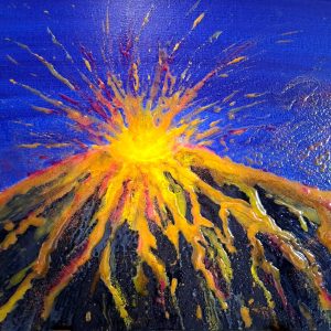 Toile peinture acrylique et résine époxy
